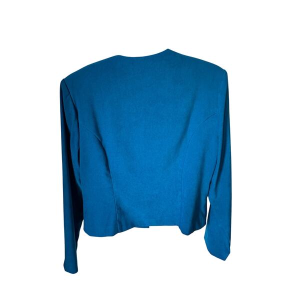 NWOT Amanda Smith Colbalt Blue Vintage Cropped Blazer Size 10 Retro 90s Style - Picture 3 of 8